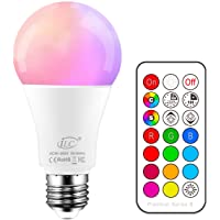 iLC Bombillas Colores RGBW LED Bombilla Regulable Cambio de Color Edison 10W E27 - RGB 12 Color - Control remoto…